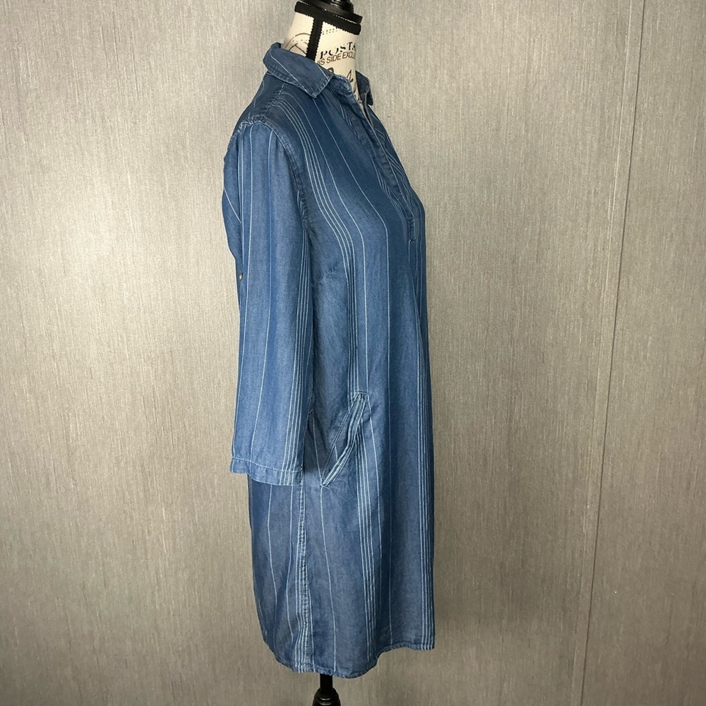 Market Spruce Blue Stripe Tunic Shirt Dress Size XS - Picture 11 of 12